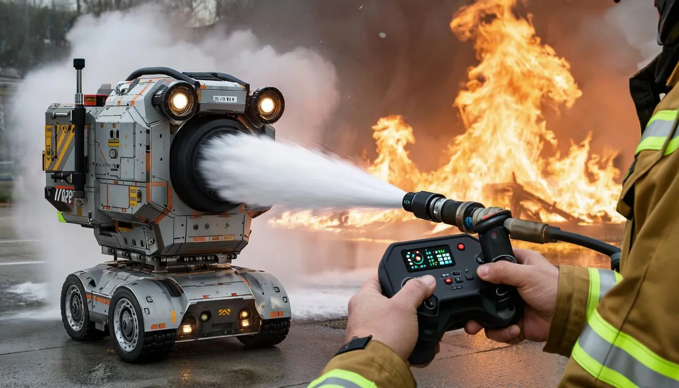 Российские инженеры создали управляемого с джойстика робота-пожарного
