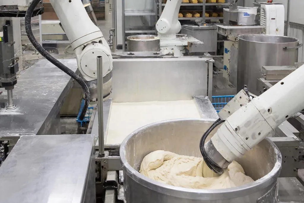 Robots are producing flour-based semi-finished products at a Russian manufacturing plant