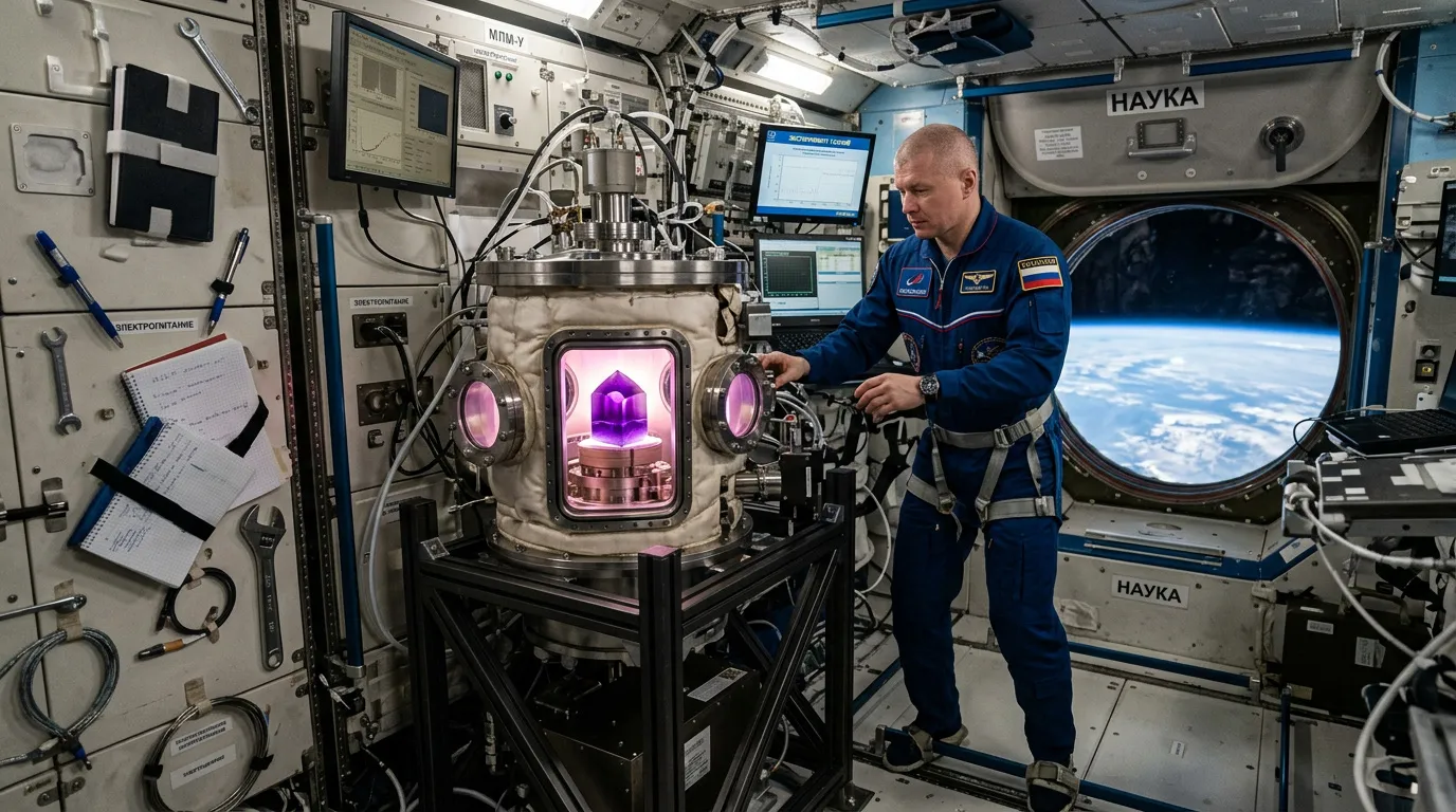 Photo - Russian Cosmonauts Grow Semiconductor Crystal Films on the ISS