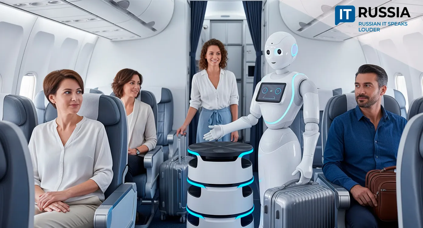 Robot Volodya took to the sky.