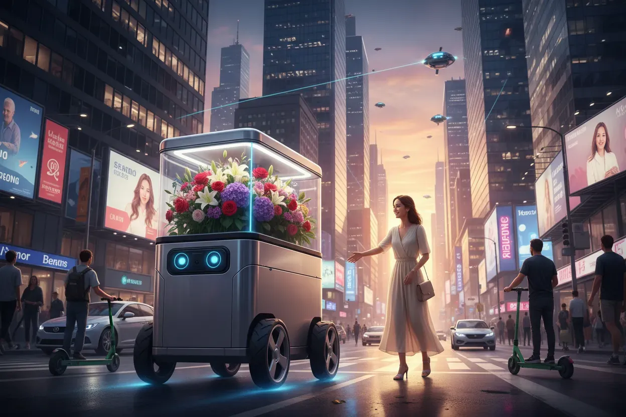 Pizza and a Bit of Poetry: Delivery Robots Recite Verses to Women on March 8 in Russia