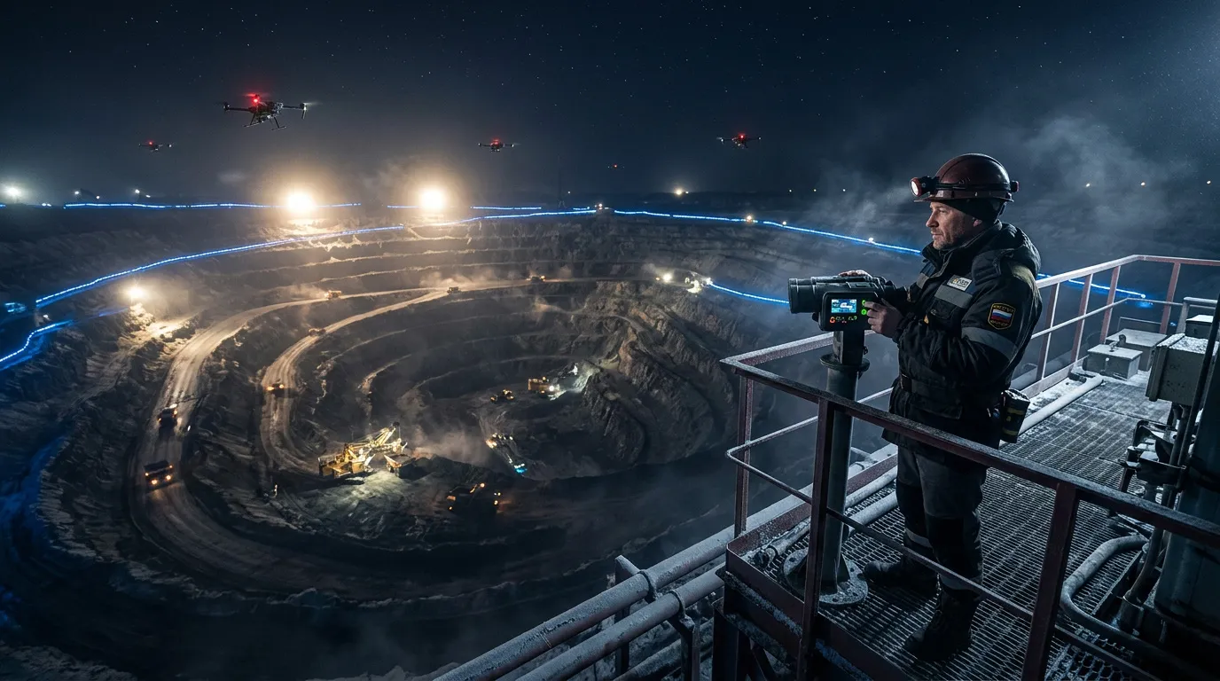 Photo - Fire-Prevention Drone Deployed at Tulunugol Open-Pit Mine