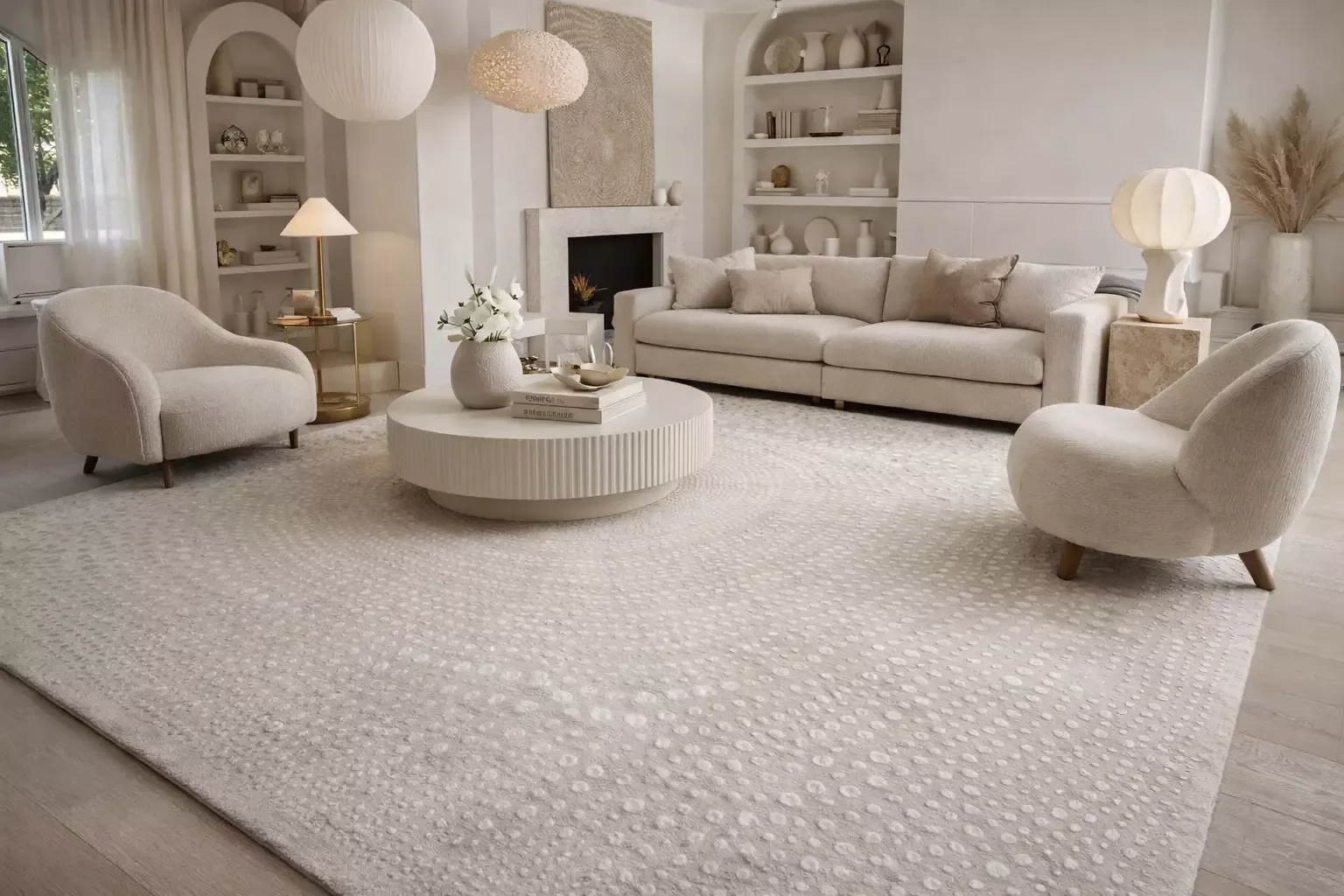 Ковер ручной работы White Dots Tasvira