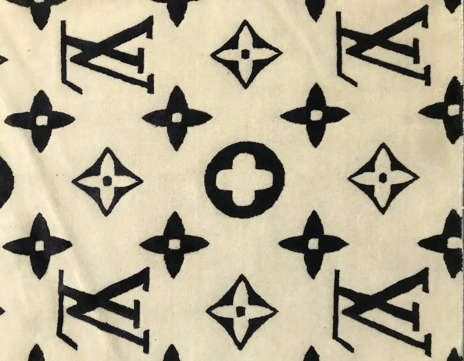 Ковер ручной работы Louis Vuitton Черно-белый
