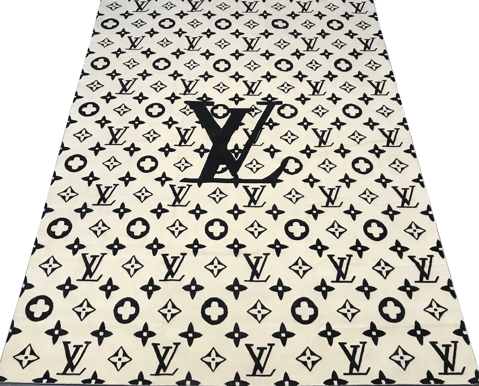 Ковер ручной работы Louis Vuitton Черно-белый