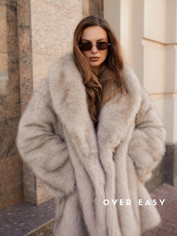 Шуба искусственная под песца, Over Easy