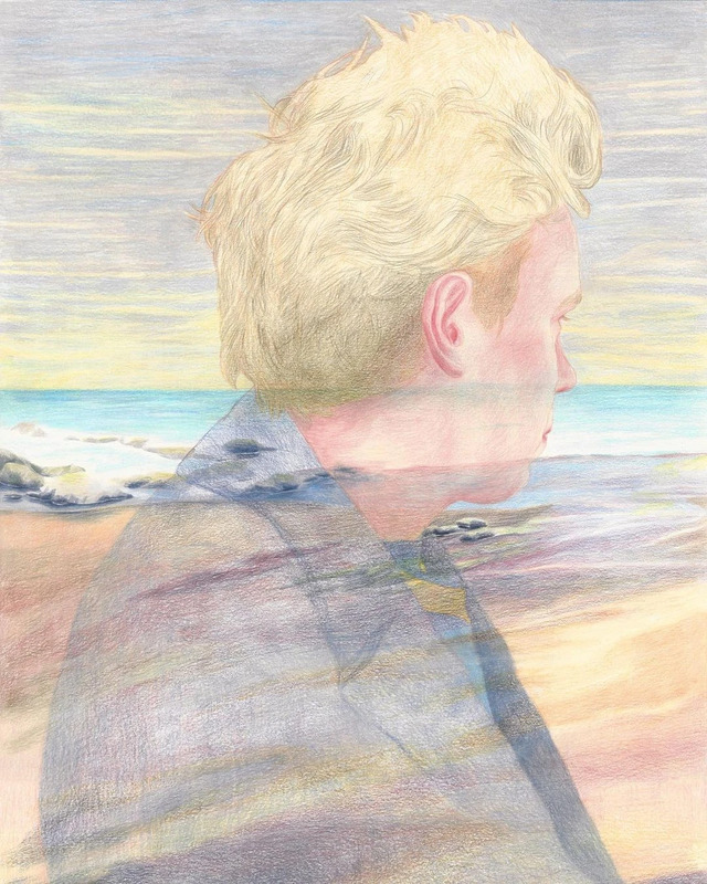 A drawing of actor River Phoenix by artist Clément Clausse.