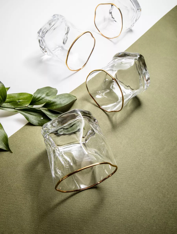 Set of whiskey glasses 6pcs curved, Nerpochka