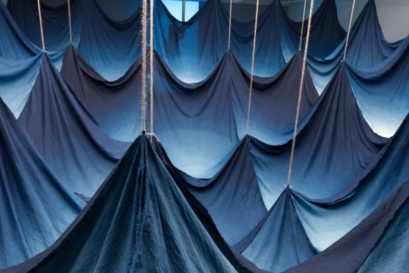 Installation view of Ai no Keshiki—Indigo Views by Rowland Ricketts. Photo by Nathaniel Willson.