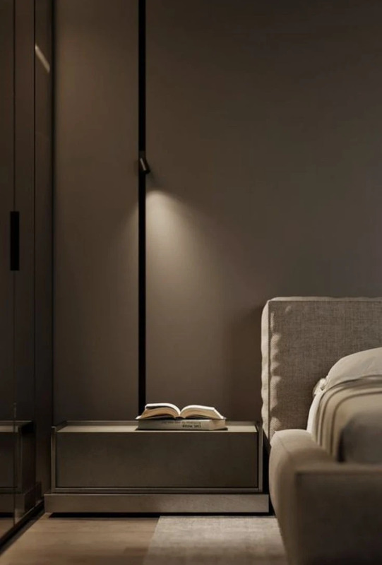 A minimalist bedroom setting featuring the Boca Navi Bed.