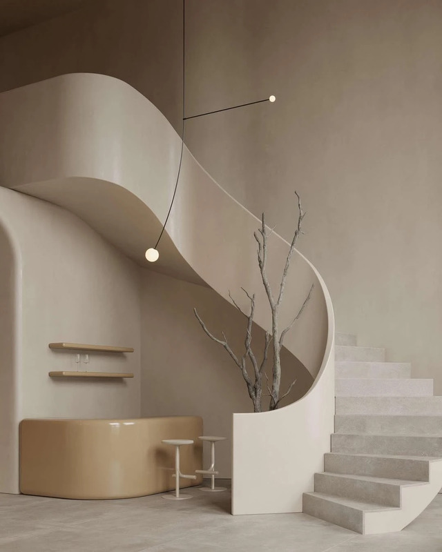 Minimalist interior of the Body Aesthetic Studio by Babayants Architects.