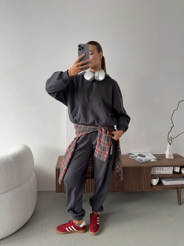 Warm fleece sports suit with hood, EVA COOSH