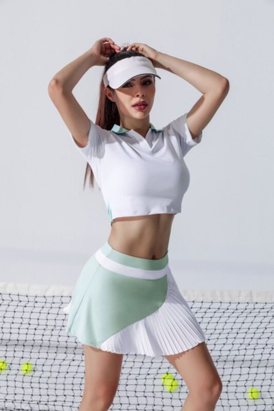 Skirt Women's OBANICO light green, mint Nylon pleated, pleated, size 50 Without fastener Mini Pleats Plain Dancing, Fitness For any season semi-fitting buy with delivery to OZON at a low price (1605796371)