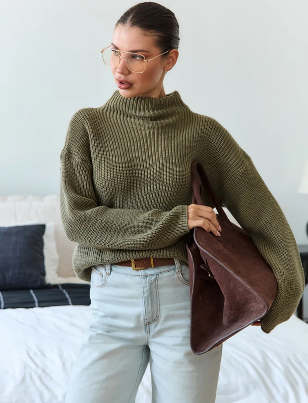 Свитер оверсайз вязаный c горлом джемпер, Buy & Style