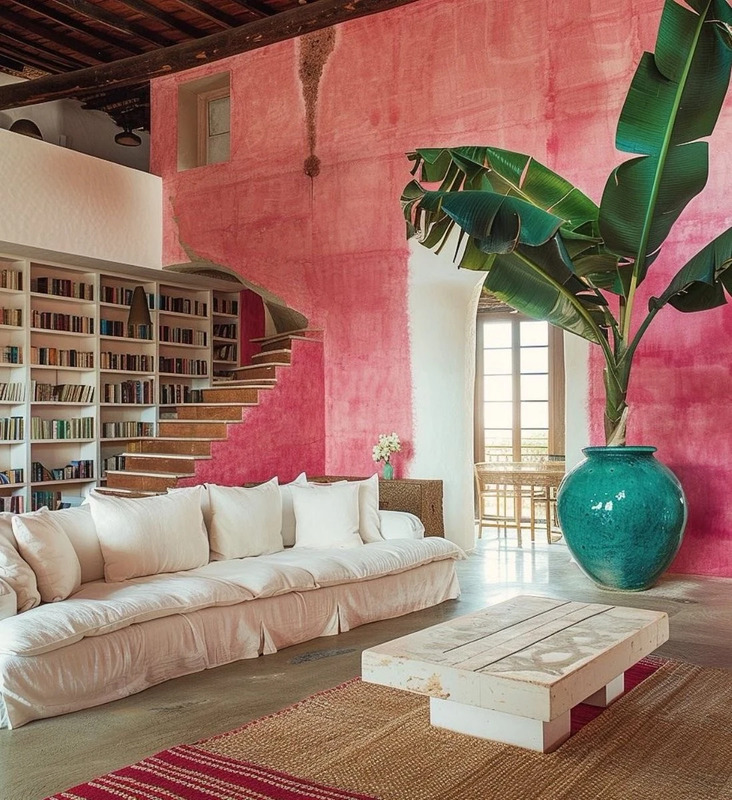 Merida Courtyard villa, an interior inspired by the work of architect Luis Barragán.