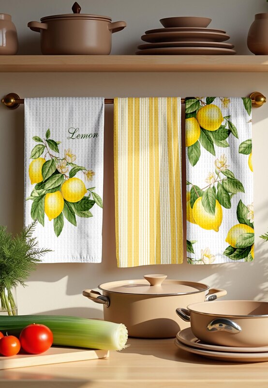 Set of kitchen towels Mia Cara 45x60 Sicily (3 pcs), color: white, MP002XU08X96 — buy in the Lamoda online store