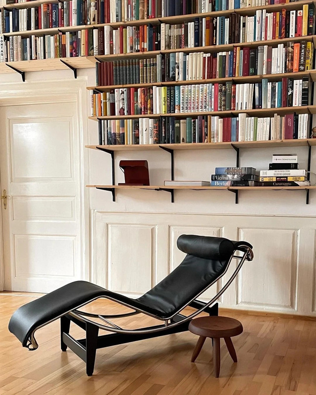 The LC4 Chaise Lounge, designed in 1928 by Le Corbusier, Pierre Jeanneret, and Charlotte Perriand.