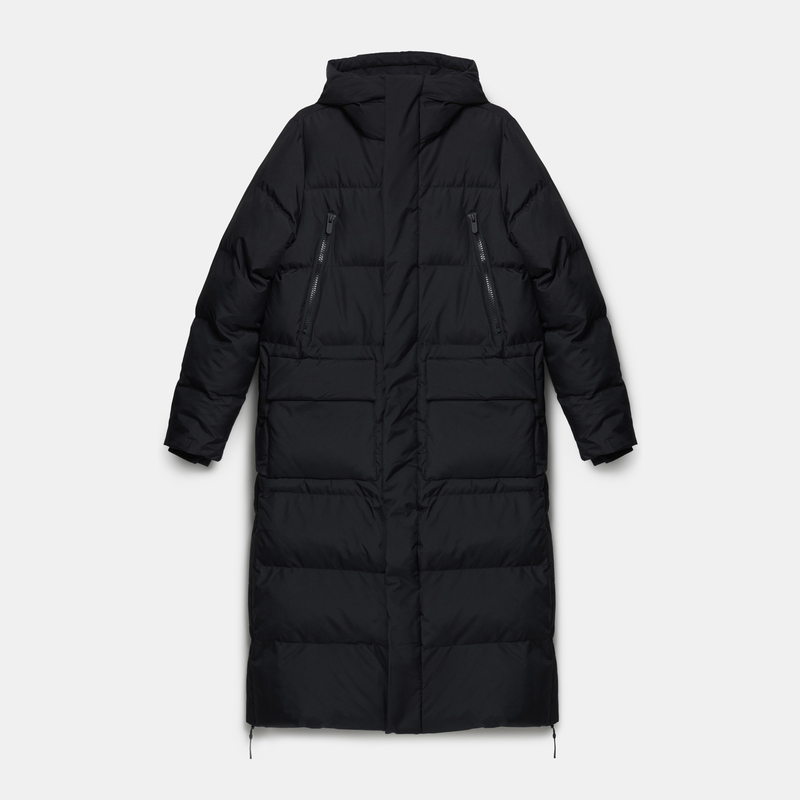 Down jacket with magnets, black