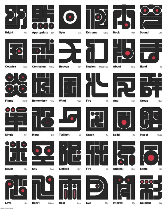 A 2024 typographic study titled Japanese Typography 03.22.2024 by Krieb Studio.