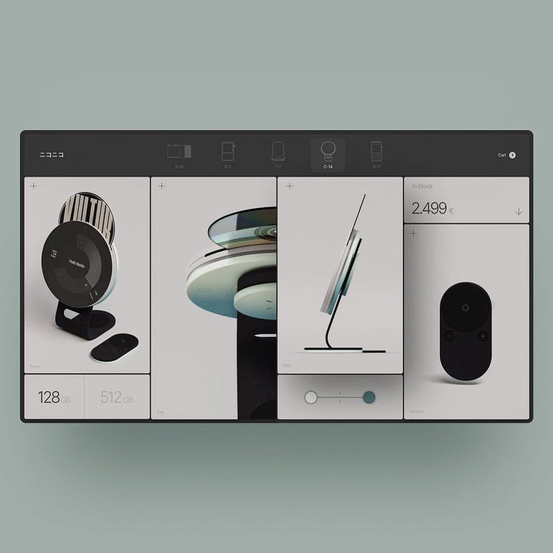 A concept for the ニコニコ store UI, featuring a 3D-rendered CD Player Concept.