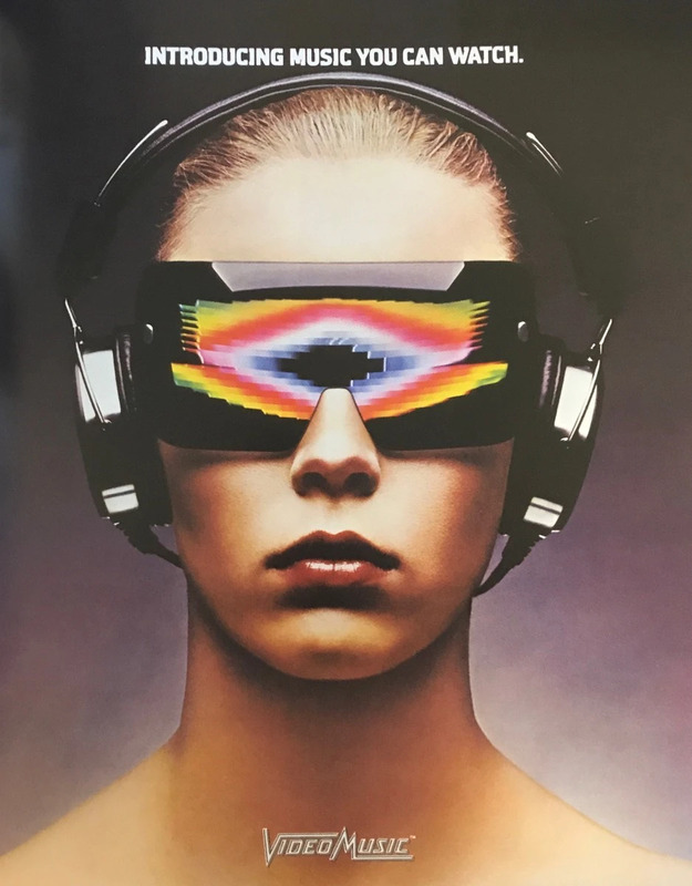 An advertisement for VideoMusic, a Canadian music video channel launched in 1980.