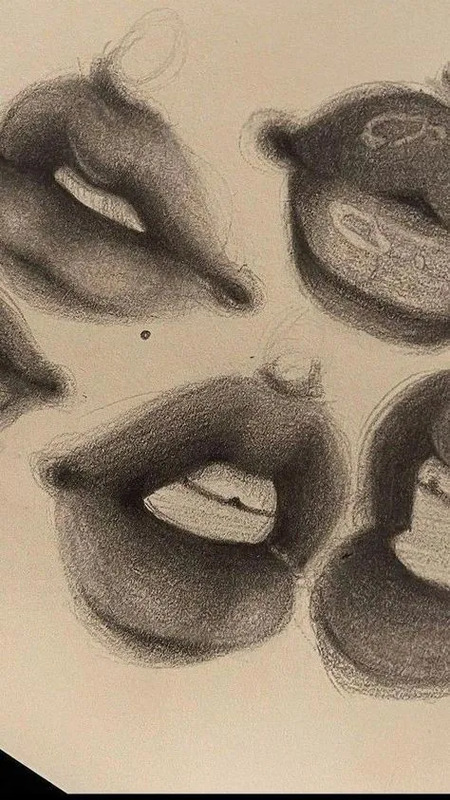 pencil drawings of different lips and mouth shapes