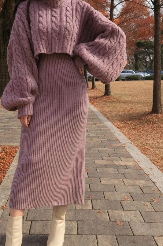 A cozy hand-knitted Korean-inspired outfit that blends warmth with effortless elegance. Crafted with love, every stitch adds a touch of softness and charm, giving that signature Korean cozy-chic vibe. Perfect for layering in cool weather, this out...