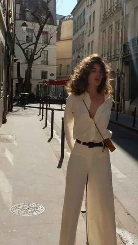 White cream matching set outfit, European summer style, soft girl abroad aesthetic, quiet luxury travel fashion, Nancy Meyers daughter abroad vibes, curated Mediterranean wardrobe, dreamy countryside dressing, heirloom-inspired travel look, romantic...