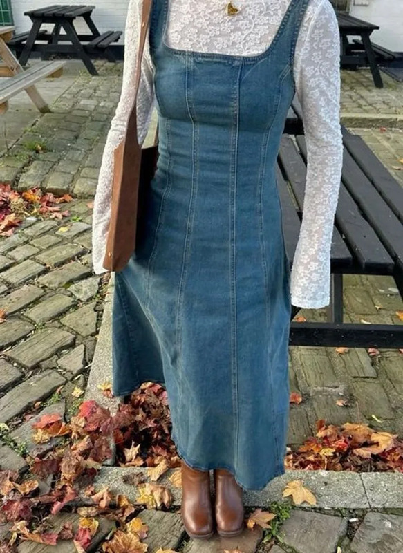 girl in white lace top, denim dress, chic rustic countryside aesthetic, dreamy whimsical seaside vibe, feminine romantic outfit, cottagecore inspired holiday casual fashion look Maternity wear, French street fashion, Mom wear, Casual...