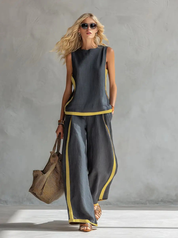 ENJOY EFFORTLESS ELEGANCE WITH THIS SLEEVELESS TWO PIECE SET FOR WOMEN!

Modern, comfortable, and easy to wear – this two-piece set is designed to give you a polished look with minimal effort. The sleeveless top features subtle contrast trim for a...