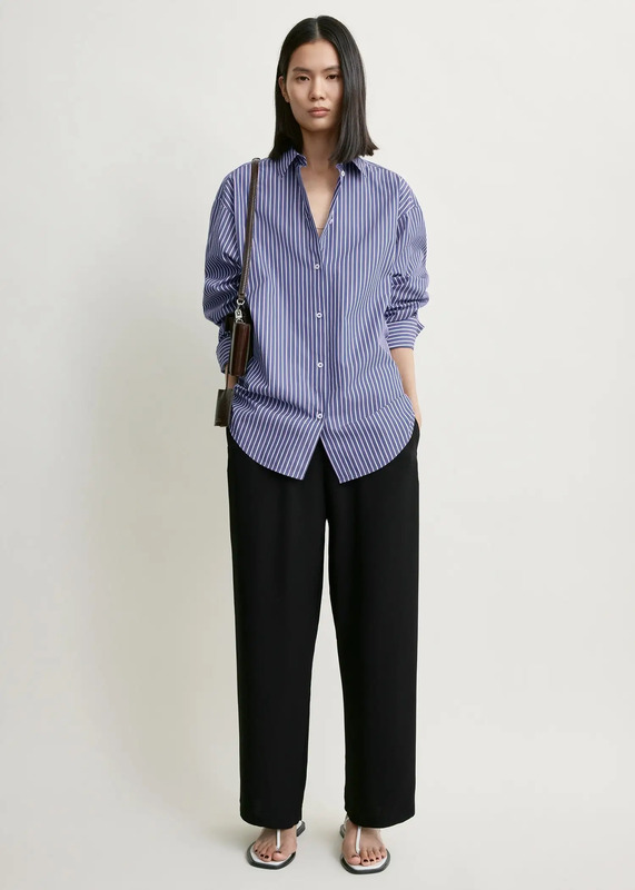 Oversized striped shirt ink/pink