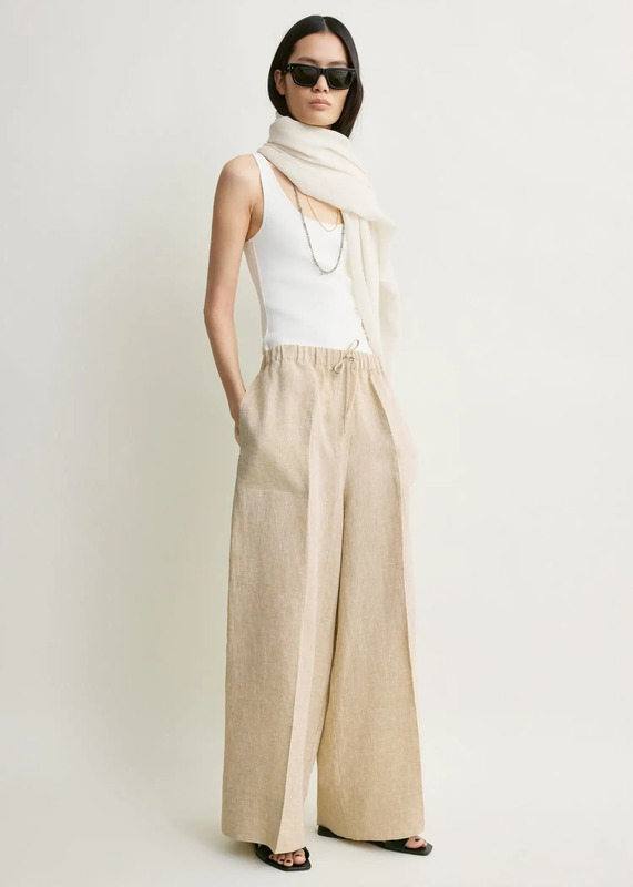 Wide summer trousers natural