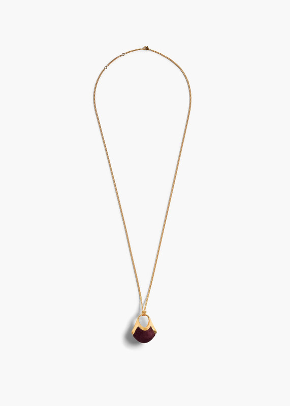 Small Lotus Pendant in Gold Rouge Noir