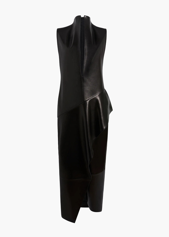 Hilda Dress in Black Leather