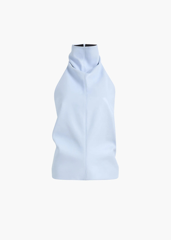 Rone Top in Sky Blue Leather