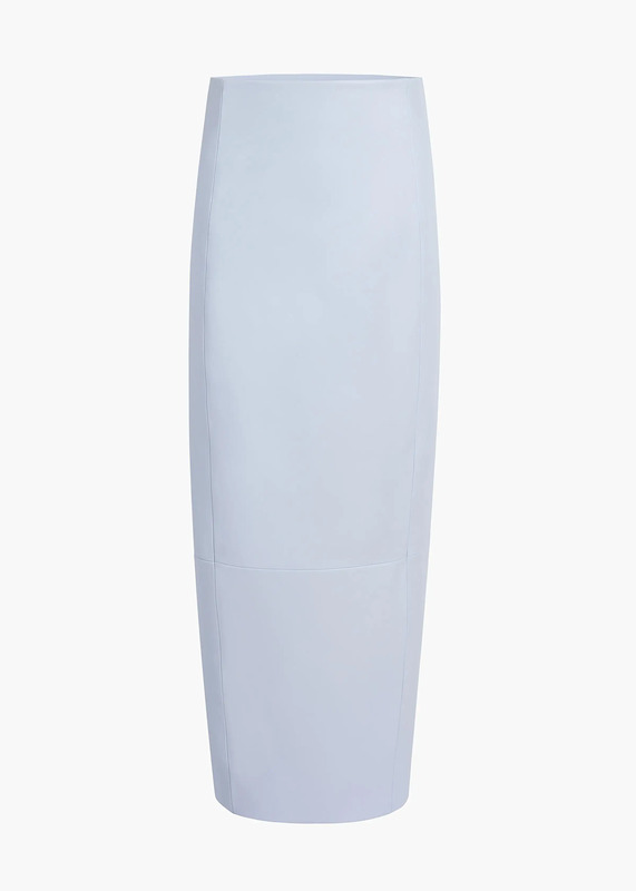 Lyle Skirt in Sky Blue Leather