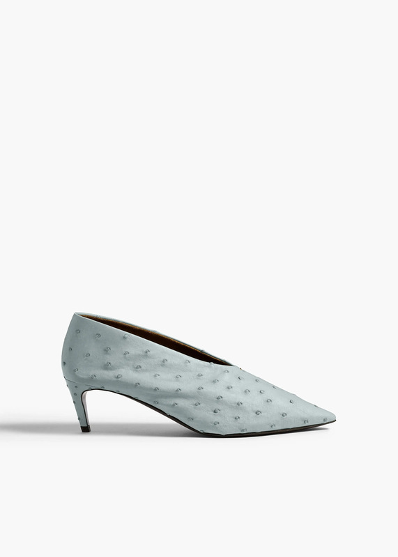 Miriam Low Pump in Frost Ostrich