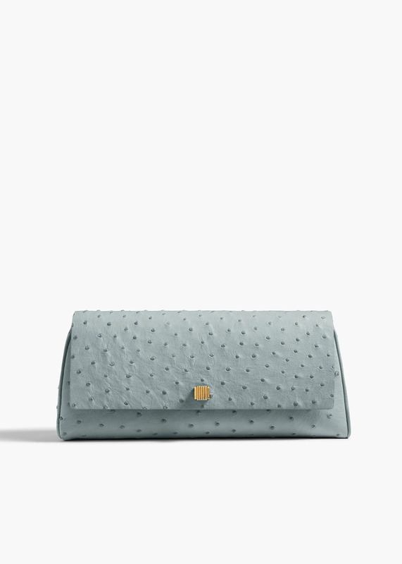 Audrey Clutch in Frost Ostrich