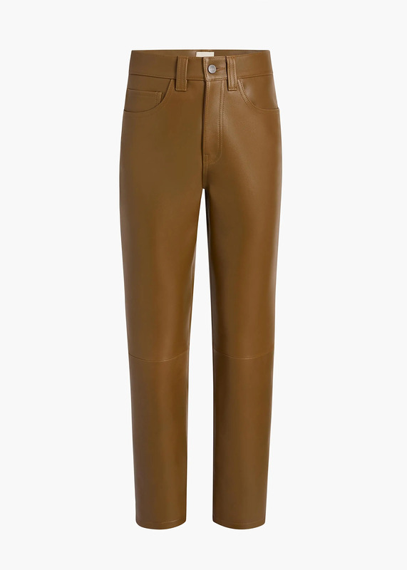 Callum Pant in Dark Olive Leather