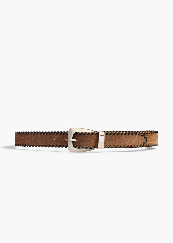 Benny Belt with Whipstitch in Dattero and Silver