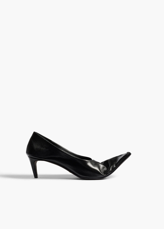 Marlene Pump in Black Glazed Leather