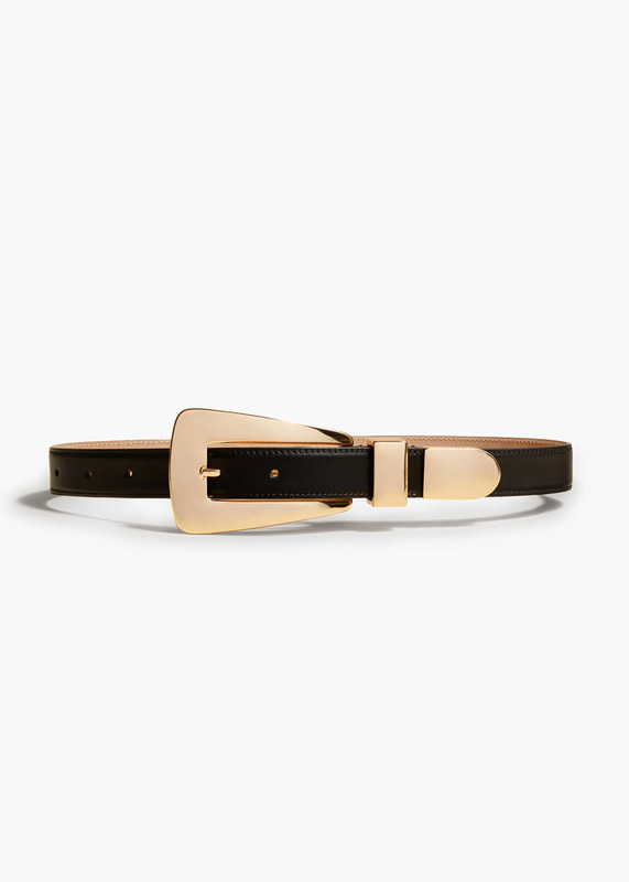 Lucca Belt in Black Leather with Gold