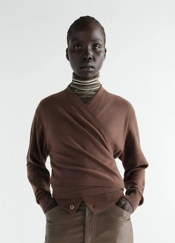 TROMPE-L'ŒIL CARDIGAN IN MERINO WOOL BLEND