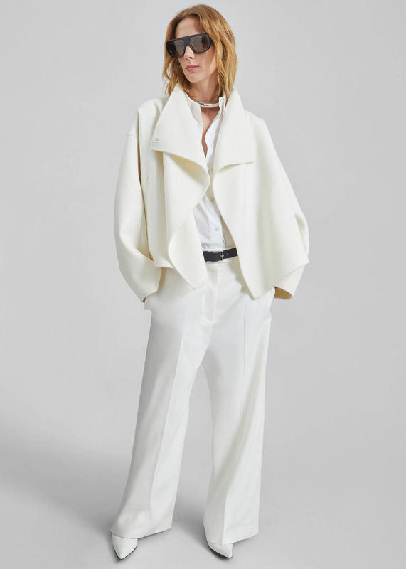 Onelle Wool Short Coat - White