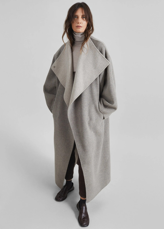 Leroy Reversible Funnel Neck Wool Coat - Beige
