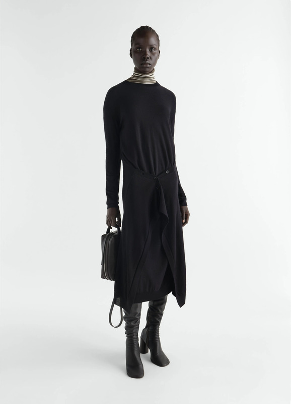 BUTTONED DRESS IN MERINO WOOL BLEND