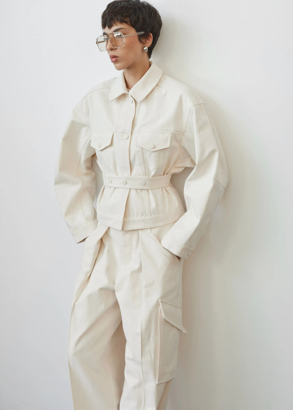 Oslo Cotton Cinched Jacket - Beige