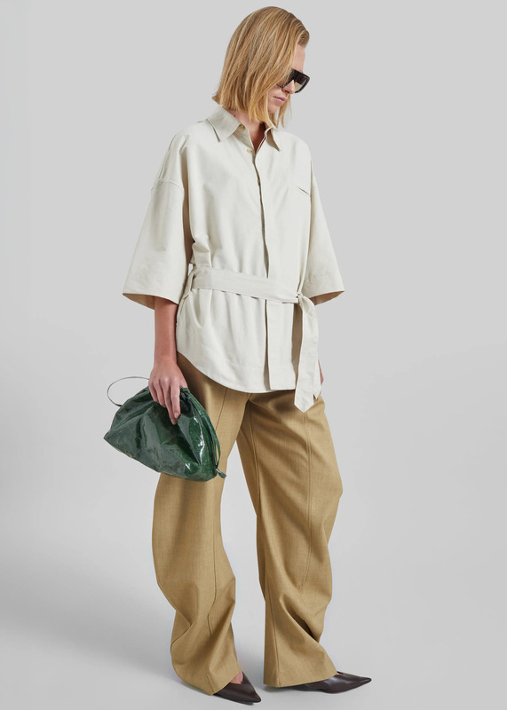 Odesa Belted Shirt - Light Beige