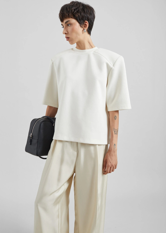 Alwen Neoprene Padded T-Shirt - Off White