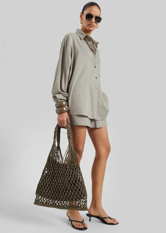 Noja Fluid Shirt - Pale Olive